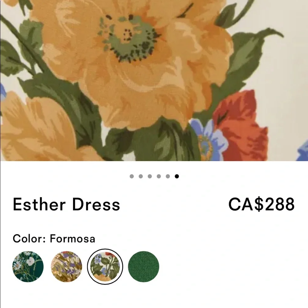 Reformation Floral Mini Dress - Cream, Orange, Green, Blue - Picture 2 of 12